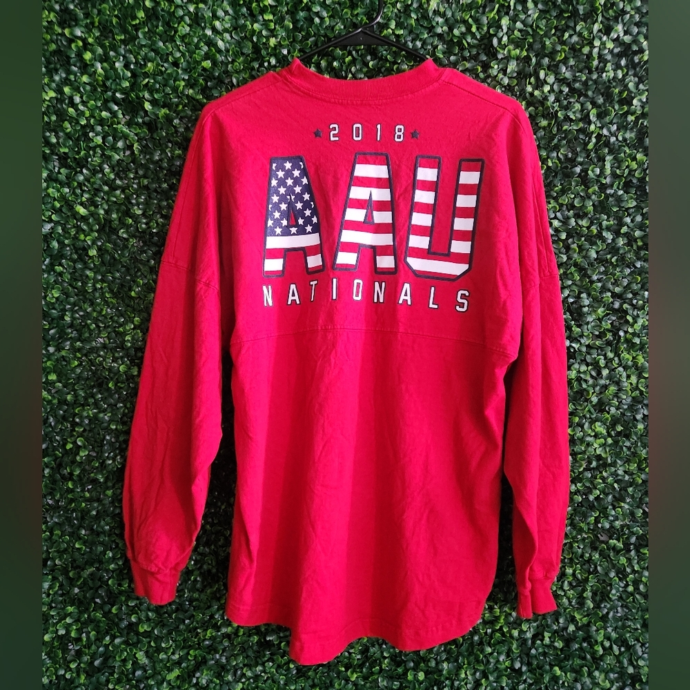 Disney Men's 2018 AAU Nationals Cotton Red Long Sleeve Shirts Size S